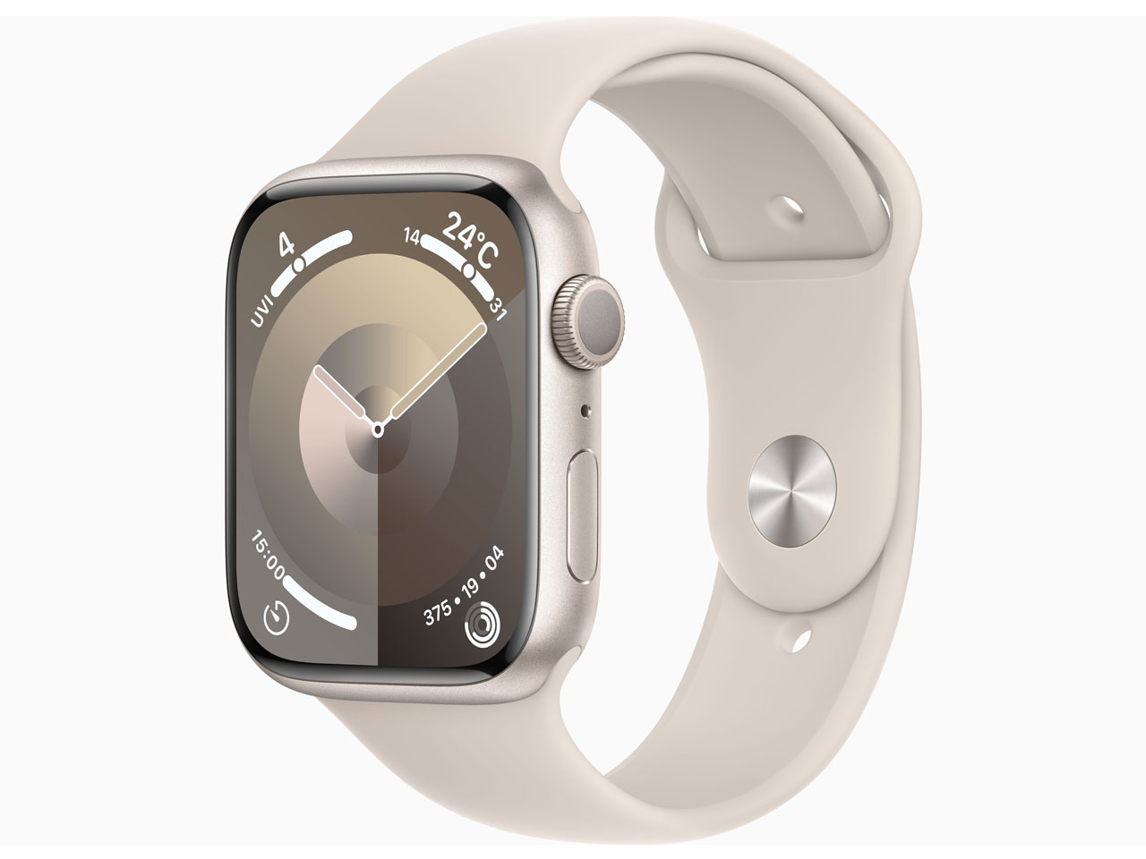 ★Apple Apple Watch Series 9 GPSモデル 45mm MR963J/A [スターライトスポーツバンド S/M]