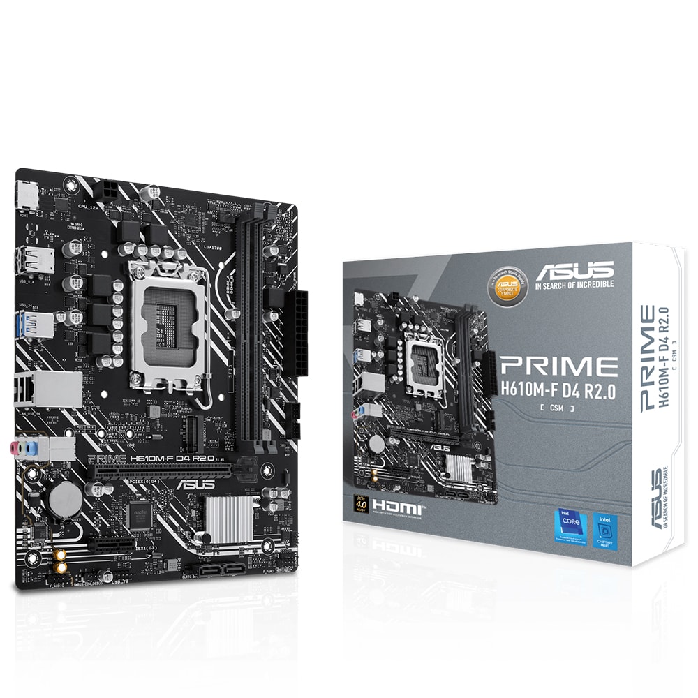 ASUS Prime H610M-F D4 R2.0-CSM 3200MHz DDR4ソケット1700 M.2 HDMI mATXマザーボード