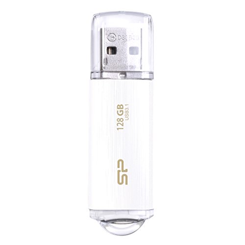 SP Silicon Power シリコンパワー USBメモリ 128GB USB3.1 & USB3.0 ヘアライン仕上げ Blaze B02 ホワイト SP128GBUF3B02V1WJB